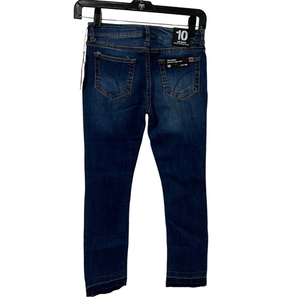 Joes The Smith Mid Rise Girls Size 10 Distressed Embellished Straight Ankle Jean - Picture 2 of 3